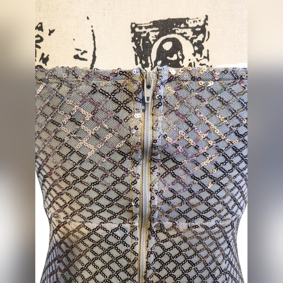 Windsor Strapless Mesh Sequin Dress - Picture 6 of 10